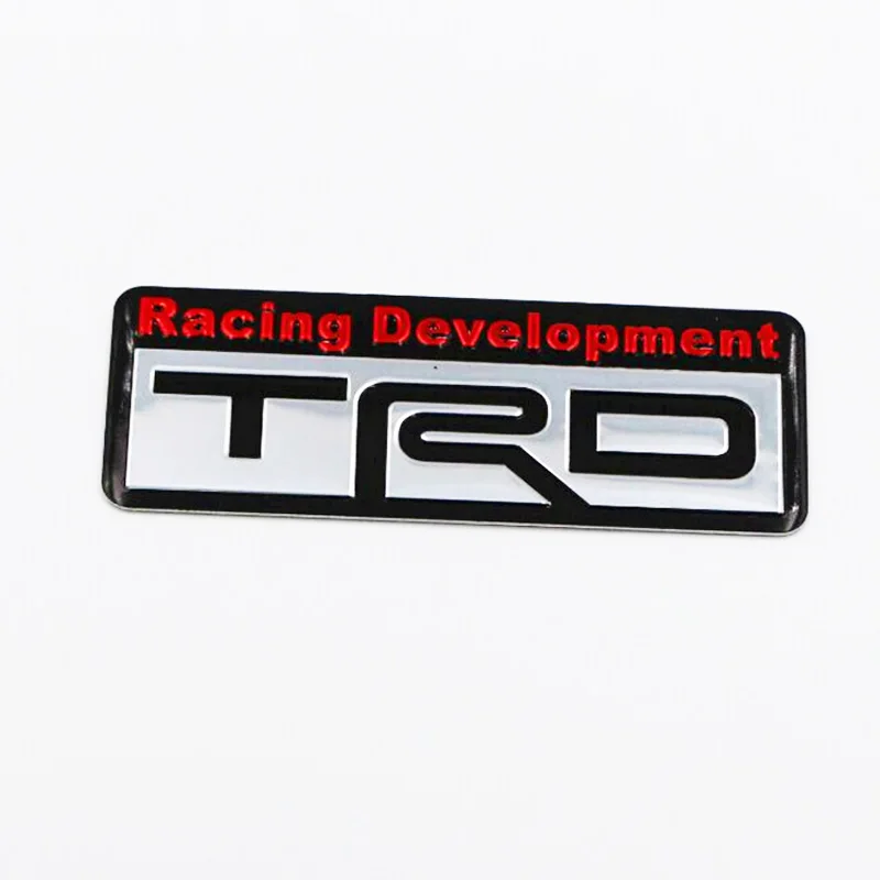 Авто Стайлинг 3D гоночный разработка наклейка TRD эмблема автомобиля значок наклейка автомобиля хвост крыло наклейка для Camry Corolla острый - Название цвета: rectangle black red
