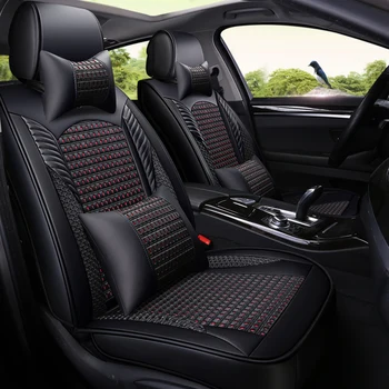 

Leather Car Seat Covers Ice silk breathable Seat cushion 5 seat car styling car universal accessories