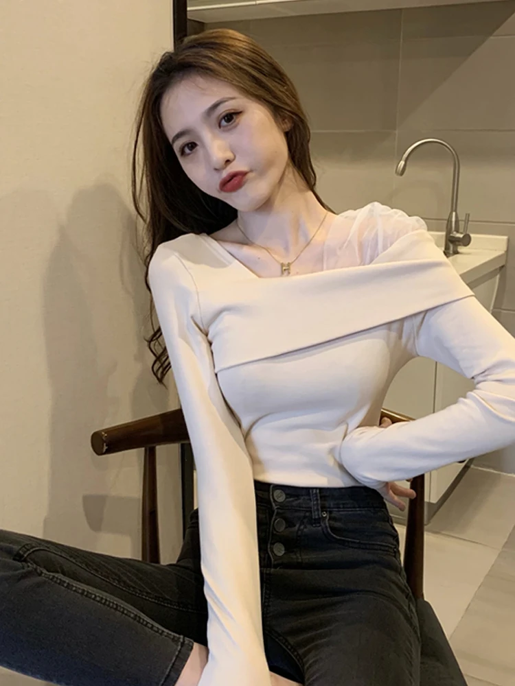 

Women's Bottoming Shirt Autumn And Winter Chic Jacket Design Unique High Waist Sweet And Spicy Inside With 2021 New Ins