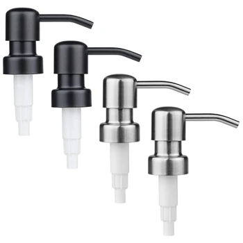 

4 Pack Soap Dispenser Replacement Pump, Rust-Proof Stainless Steel Coated Pumps for DIY Lotion Dispensers 28mm