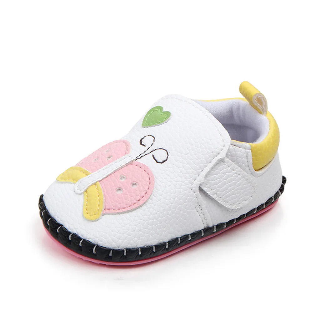 Fashionable Newborn Toddler Infant Baby Girls Hand-sewed Cartoon Butterfly Lion Antislip Crib Prewalker Shoes First Walker