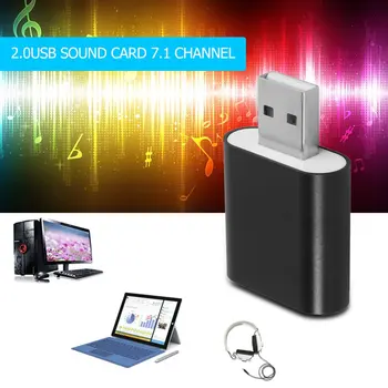 

Aluminum Alloy 3D Stereo 7.1 Channel USB Audio Sound Adapter Mic Speaker Audio With Two 3.5mm Jacks Converter