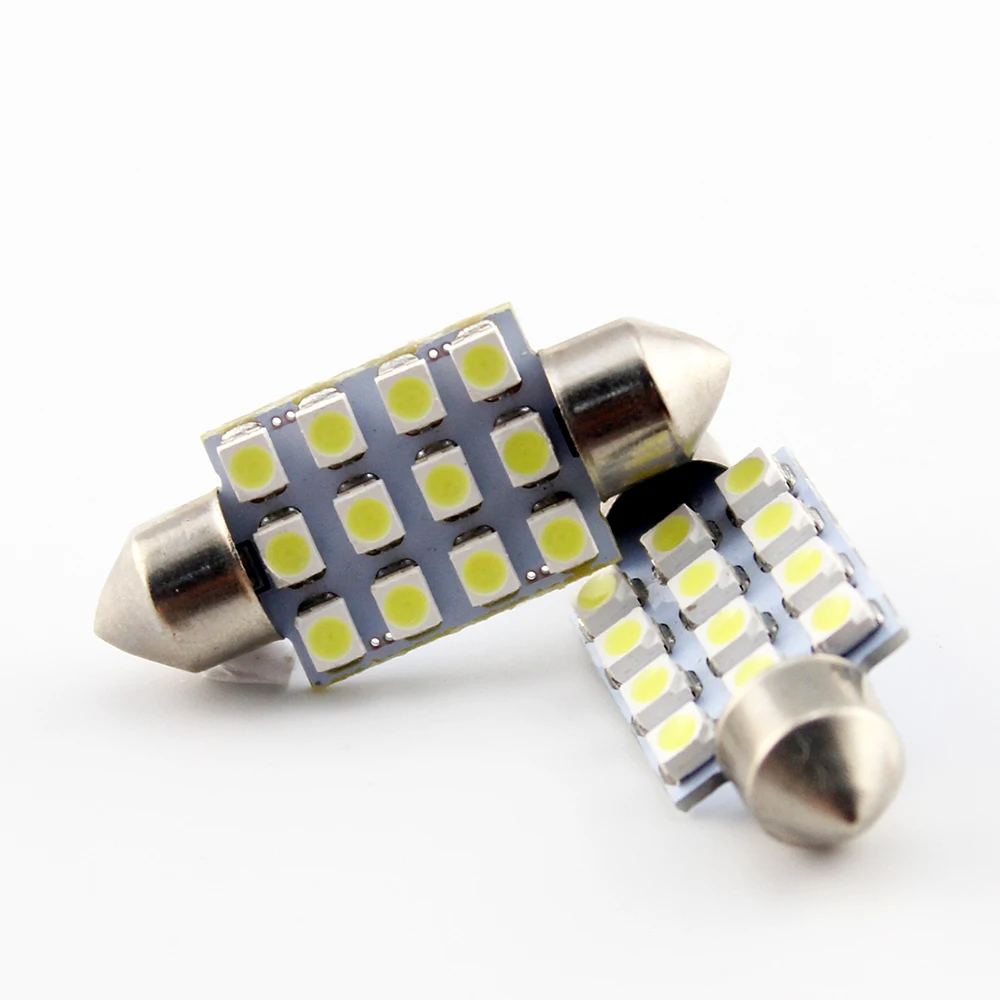YM E-Bright 500 шт C5W Led 31 мм 36 мм 39 мм 41 мм 12 SMD 12 светодиодов 3528 Внутреннее освещение для чтения 1210 гирлянда купольные лампы светильник для чтения