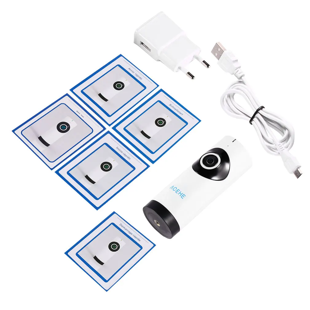 

Mini Baby Monitor Panoramic Fisheye Lens HD 720P Wi-Fi Two Way Audio Surveillance Camera Indoor Home Security CCTV IP Cam