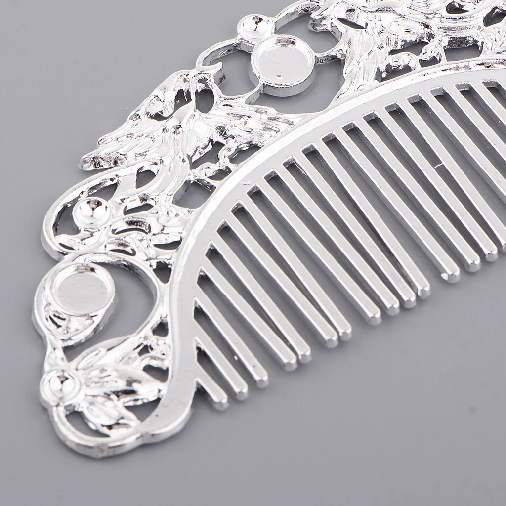 silver color Golden Color Round Cabochon Bezels Blank Hair Side Comb Cabochon Clip Hair Pin Clip Barrette Blanks Hairpin Findings