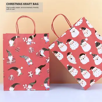 

12 Pcs Christmas Theme Pattern Party Store Gift Storage Bag Candy Paper Bags