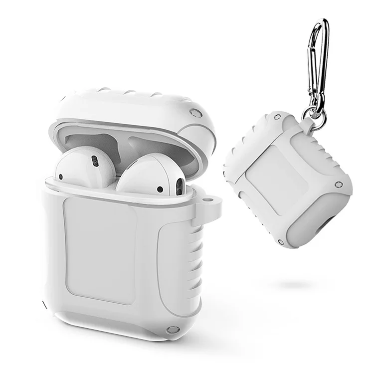 White Обновленный силиконовый чехол для Apple Airpods противоударный защитный чехол для Airpod Air pods аксессуары черный белый красный розовый - Цвет: White