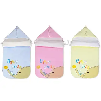 

Newborn Envelope Blanket Soft Pure Cotton Polyester Filling Cartoon Elephant Thickened Towel Sleeping Bag Baby Swaddling