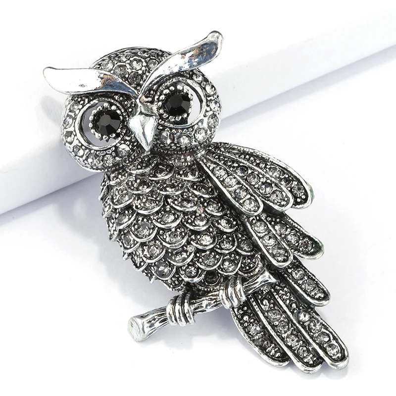 H640297X超大合金锆石眼猫头鹰胸针 (2)