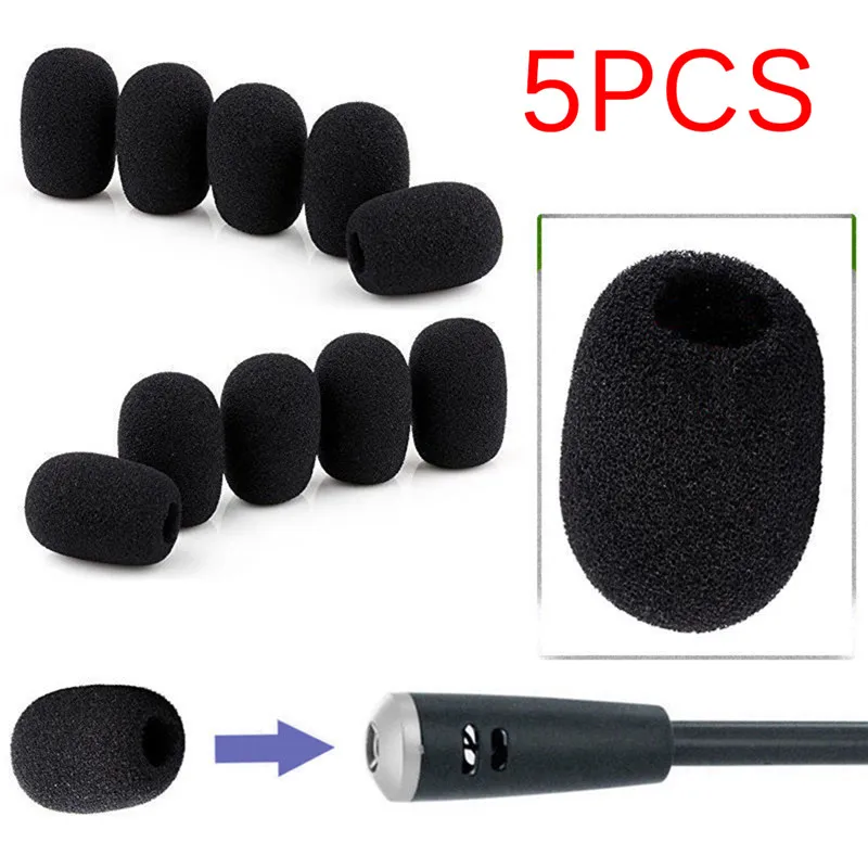 5pcs/lot Replacement Telephone Headset 35*25*10mm Mic Cover Microphone Windscreen Windshied Foam | Электроника