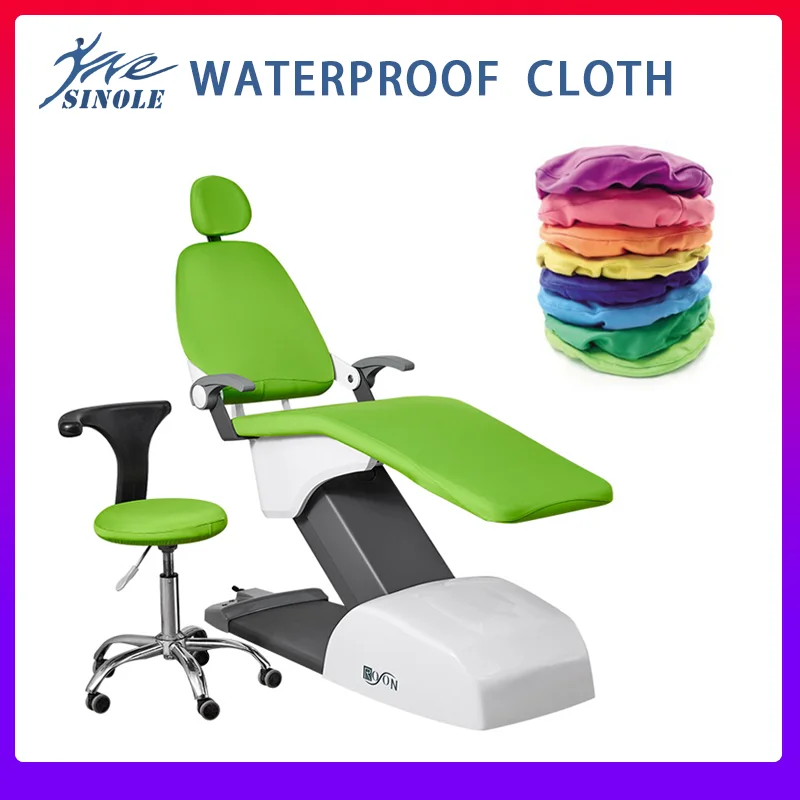 4pcs/set Dental Chair Seat Cover Pu Leather Unit Elastic Waterproof