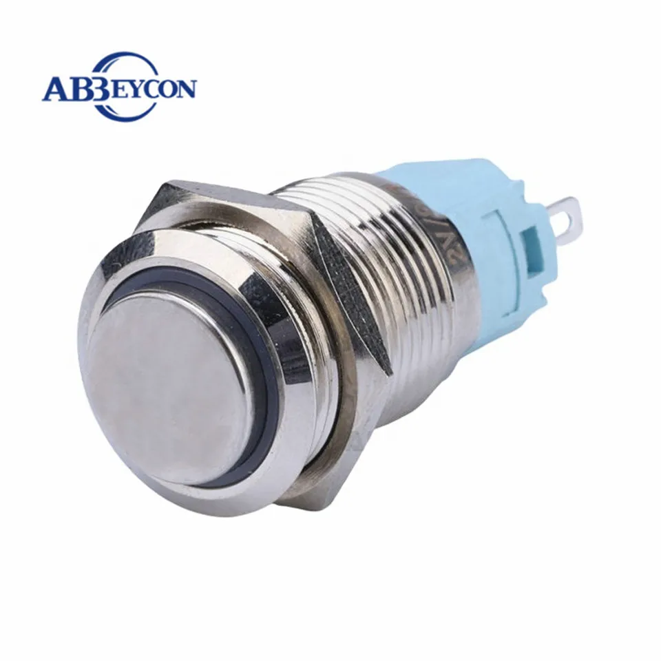 

10PCS 16mm High Head Momentary Self-locking 1NO1NC Ring LED lighted Metal Push Button Switch