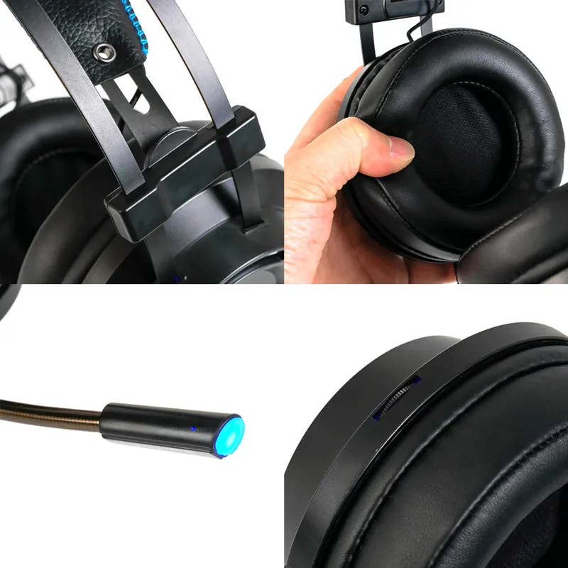 Headset com Microfone Fone de Ouvido com Fio Fone de Ouvido para pc Cosbary Gaming Surround Sound Game Gamer Computador Portátil Xbox Usb 7.1 - Image 3
