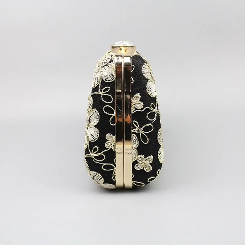 Women Embroidered Flower Evening Bag Ladies Wedding Party Prom Clutch Handbag