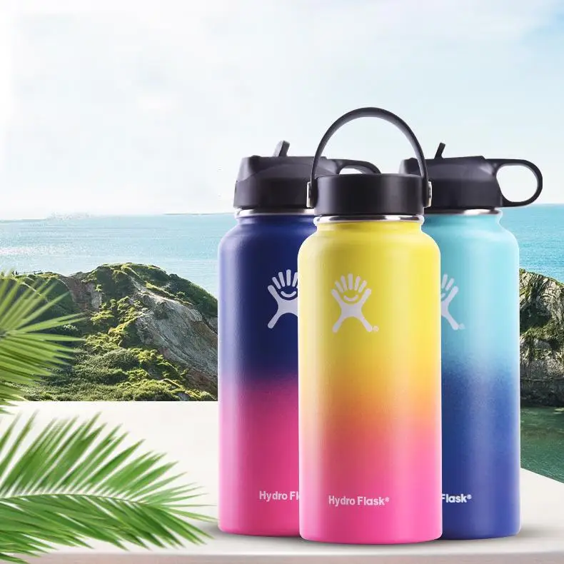 

Stainless Steel Water Bottle Hydro Flask Water Bottle Vacuum Insulated Wide Mouth Travel Portable Thermal Bottle 32oz/40oz