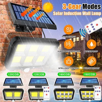 

COB Solar Lights Outdoor Solar Power Charge Waterproof Street Wall Lamp With Sensor Remote Control Garden Light For Street