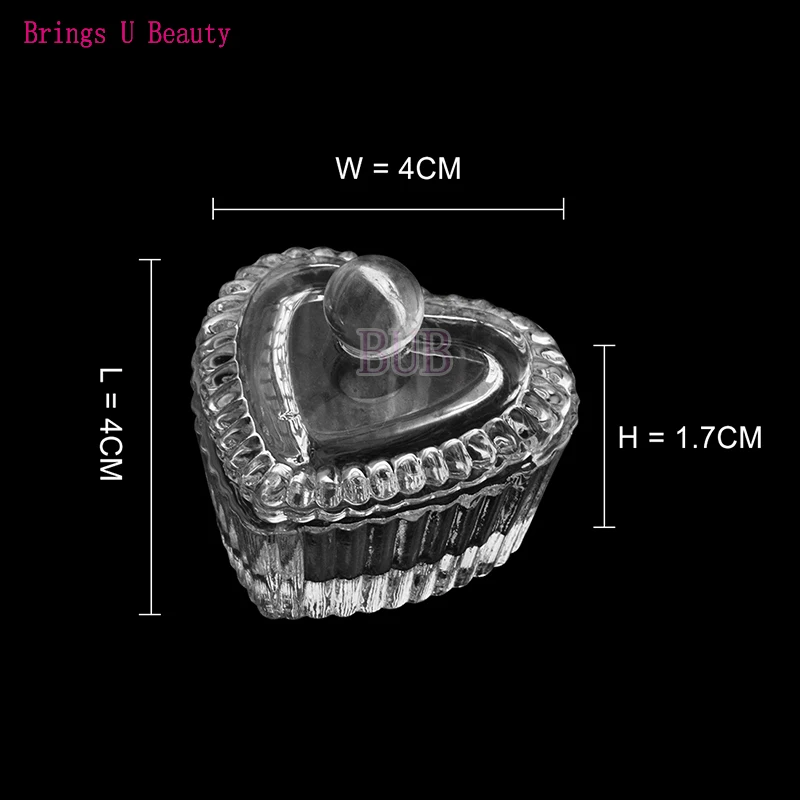 Маленький размер сладкое сердце стекло Кристалл акриловая жидкость блюдо Dappen Блюдо стеклянная чашка w Крышка Чаша для акрилового порошка мономер инструмент для ногтей