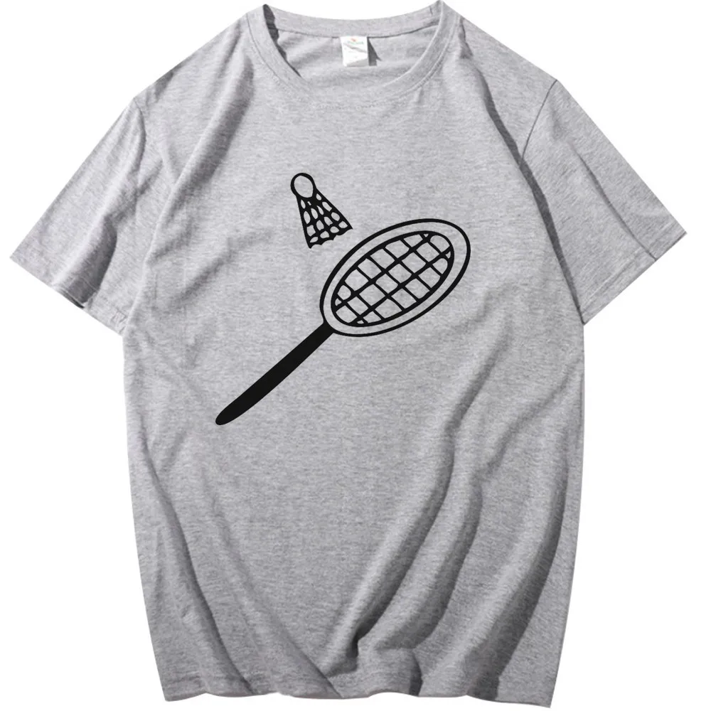 

Cool badminton print T-shirt men's short-sleeved T-shirt cool ladies simple design cotton top