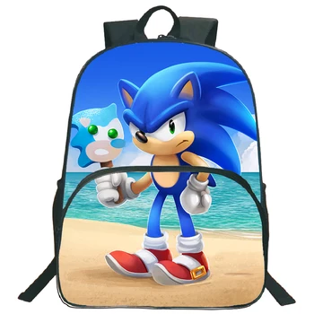 

High Quality Sonic and Pikachu Print Schoolbag Little Boy Girl Bookbag Kids Cartoon Anime Backpack Children Mochila