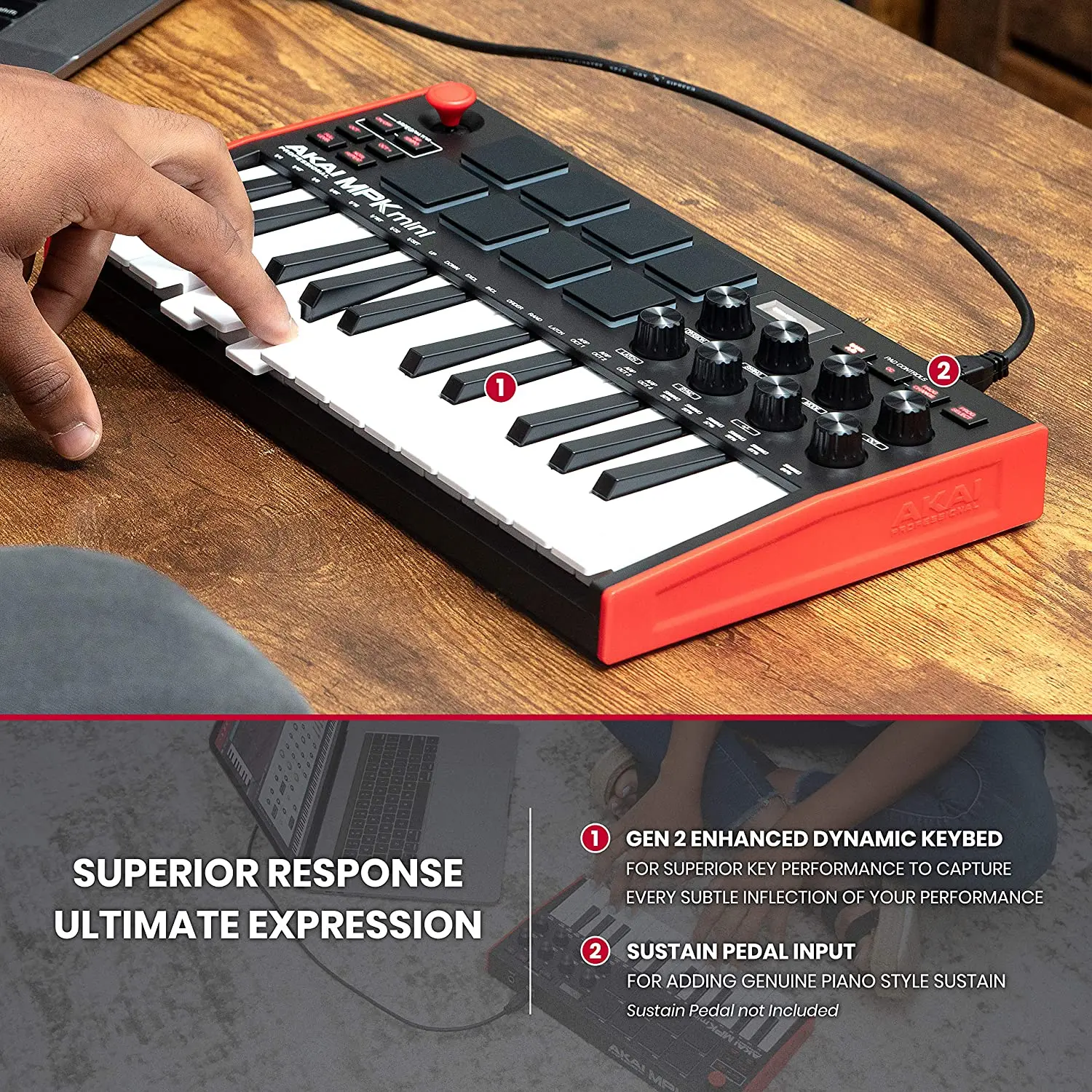 AKAI Professional MPK Mini MK3 - 25 Key USB MIDI Keyboard