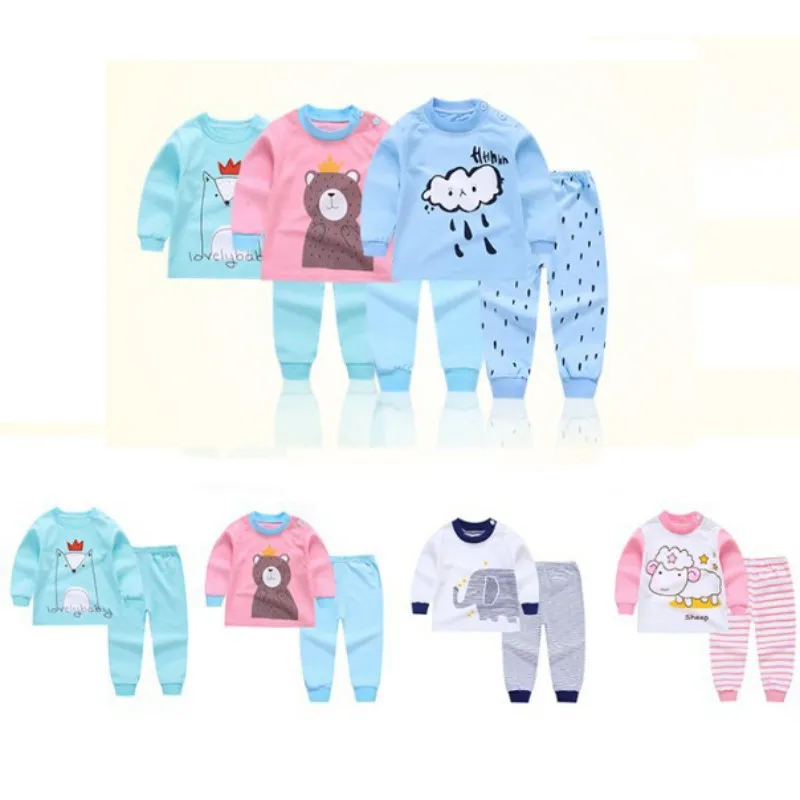 Autumn Baby Clothes Kids Clothing Set Boys Girls Pajamas Sets Sports Styling Nightwear Print Pajamas