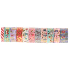 Lot de 11 rouleaux de ruban adhésif pour bricolage, style japonais, pour dorure de noël, Washi