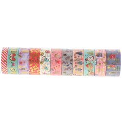 Lot de 11 rouleaux de ruban adhésif pour bricolage, style japonais, pour dorure de noël, Washi 