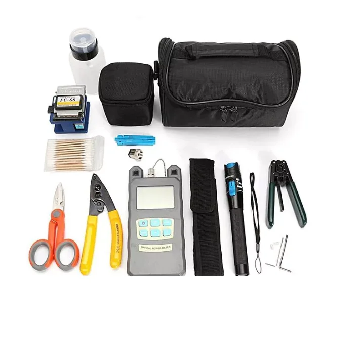 

Fiber Optic Cleaver Stripping Kit FTTH Splicing Splice Fiber Optic Tool Kit Set With Fiber Cleaver FC-6S