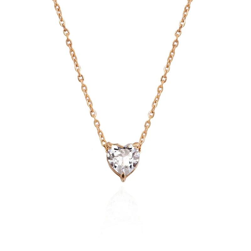 2021 New Female Fashion Crystal Heart Necklace Pendant  Short Gold Chain Necklace Pendant Necklace Charm Gifts girlfriends