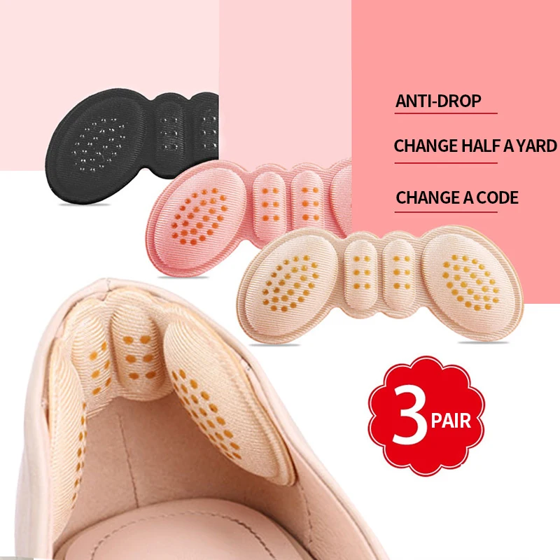 

3Pair Butterfly Heel Insole Pad for Women Adjustable Shoe Size Heel Sticker Foot Care Anti Abrasion Keep Abreast Shoe Heel Pad