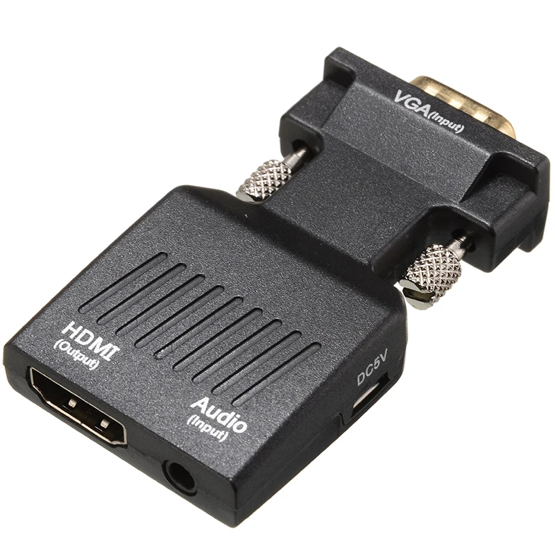  Full HD 1080P Audio Video Convertitore VGA Al Convertitore di HDMI con 3.5 millimetri Cavi Audio pe
