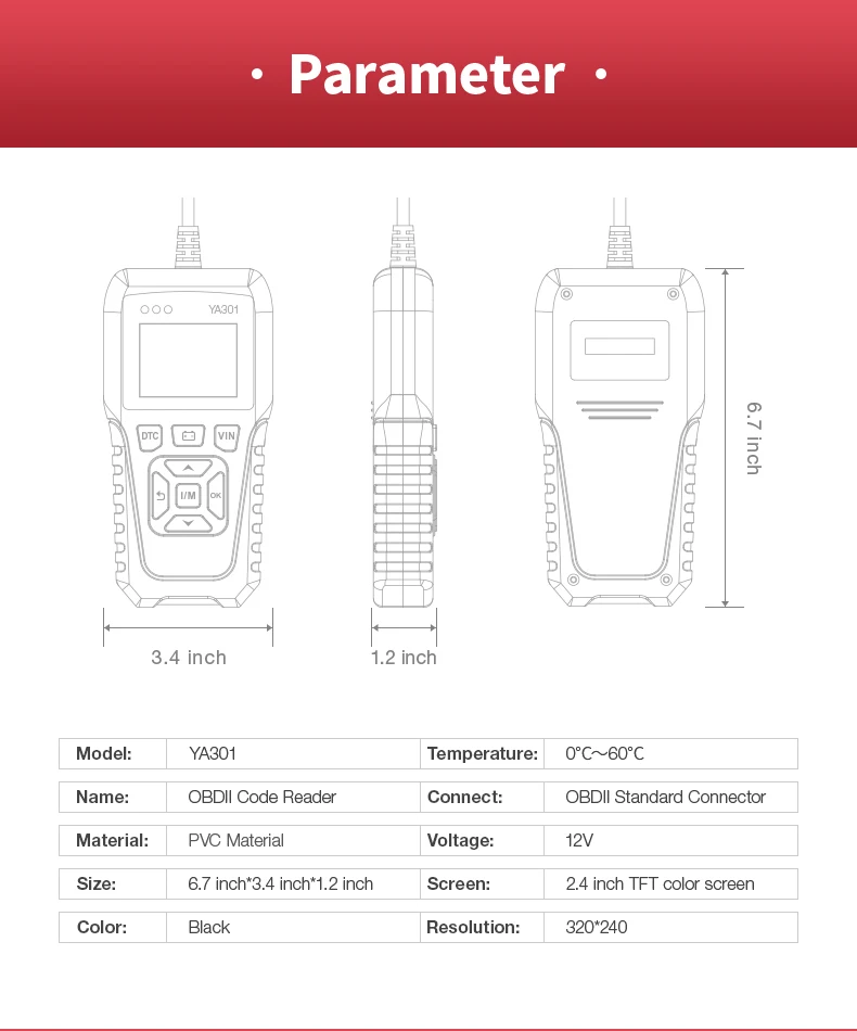 OBD 2 автоматический считыватель кодов неисправностей YA301 полная функция OBD2 сканер многоязычный автомобильный диагностический инструмент USB обновление PK KW850 CR3001