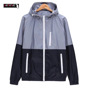 

2020 new Spring Summer Men's Jacket Casual Hooded Windbreaker Sportswear Zipper Jacket men Outwear Thin Coat Brand Clothing