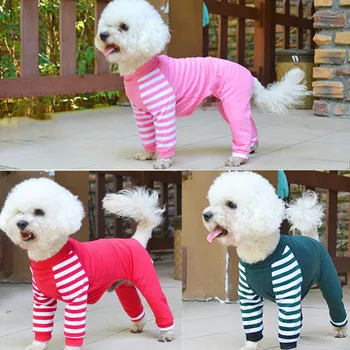 

Striped Pet Dog Pajamas Four Feet Jumpsuit For Small Medium Dogs Sleepwear Puppy Chihuahua Pjs XS S M L XL Pet Supplies