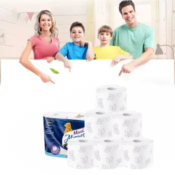 

6 Rolls Premium napkin Roll Paper ,3 Layers Bath Toilet Paper Faint Scent Soft X7YB