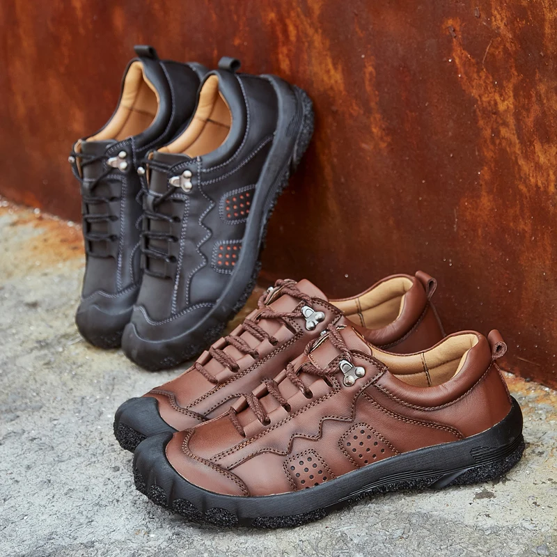 Vancat New Big Size 38-48 Men Casual Shoes Loafers Spring Autumn Mens Moccasins Shoes Genuine Leather Men's Flat shoes Men shoes