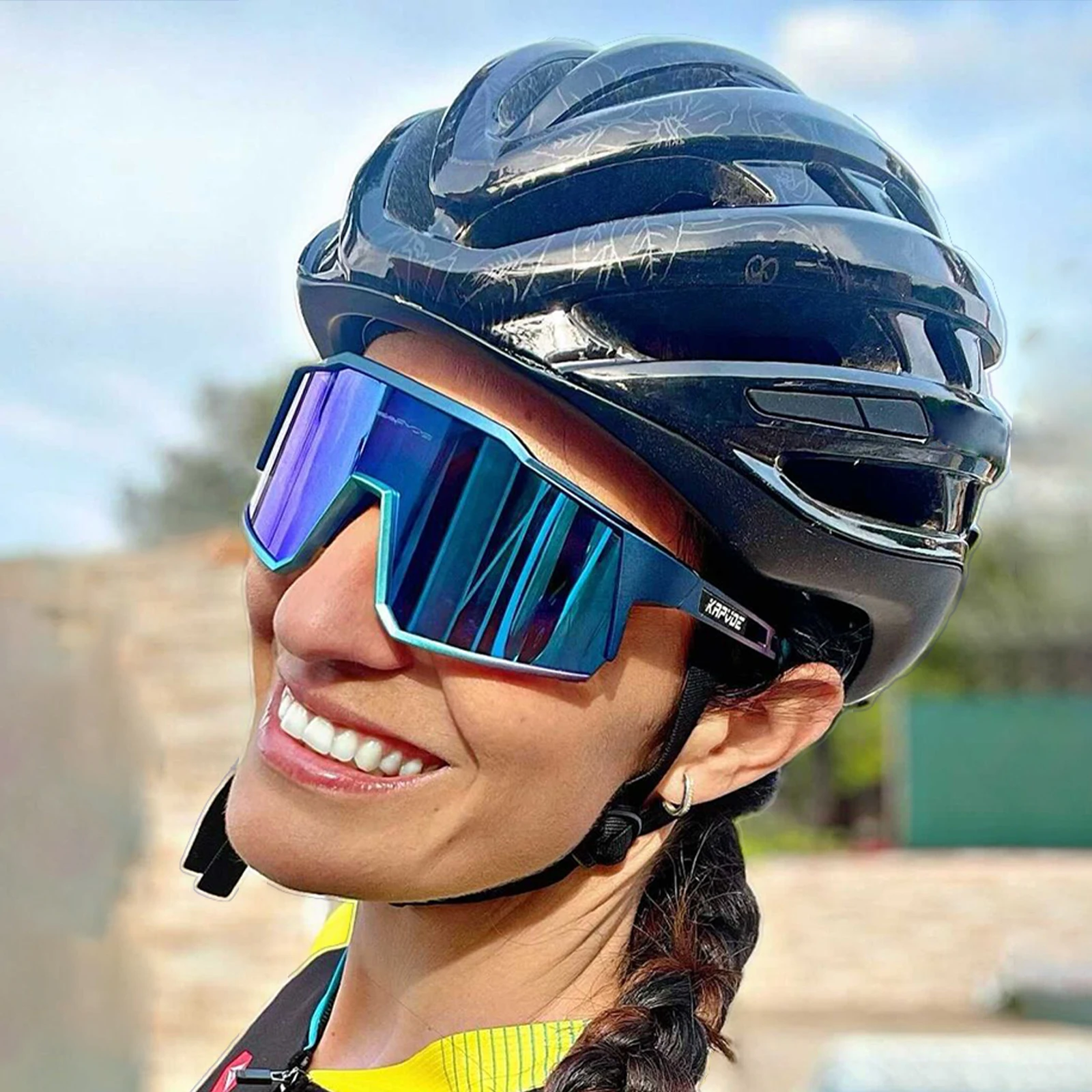 Kapvoe Polarized Sunglasses Cycling Glasses UV400 Goggles Sports Eyewear 4lens
