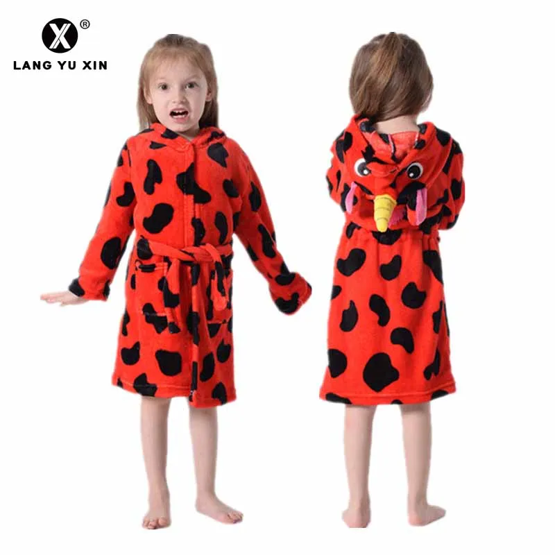 

Children's Hooded Pajamas Rainbow Star Unicorn Boys and Girls Bathrobes Tianma Robe Home Service