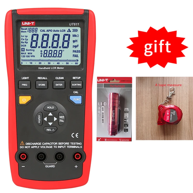 Unidade ut611/ut612 handheld lcr digital ponte testador capacitância e indutância medidor o eletricista especial