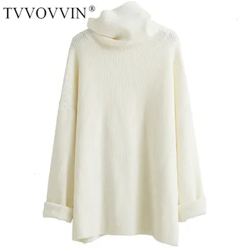 

TVVOVVIN Knitted Sweater For Women Turtleneck Long Sleeve Oversize Loose Pullover Female Sweaters 2019 Autumn Fashion L708