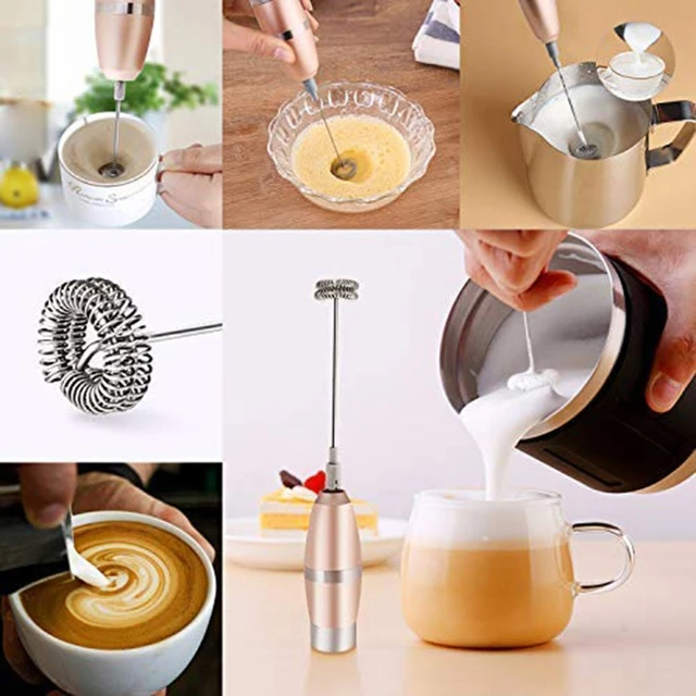 Electric Milk Frother with Double Whisk, USB Rechargeable 2 in 1 Milk Foam  Maker for Coffee Latte Cappuccino Egg Beating - AliExpress