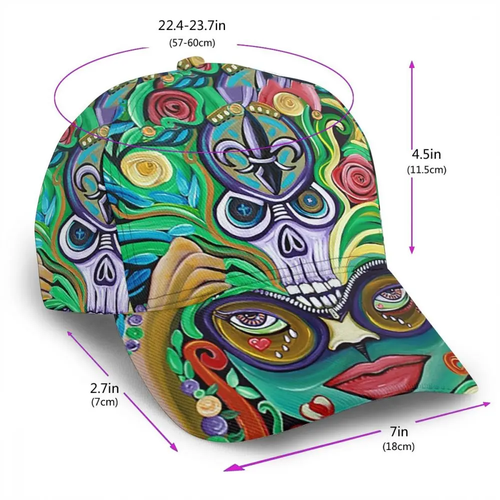 Mardi Gras Магическая акриловая бейсбольная кепка с 3D принтом Snapback регулируемая хип хоп папа шляпа Повседневная команда