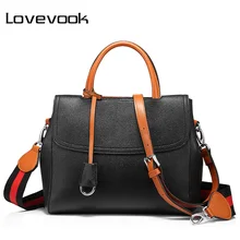 Женская сумка на плечо LOVEVOOK, классическая сумка с ручкой сверху, сумка через плечо с полосатым широким ремешком, из искусственной кожи