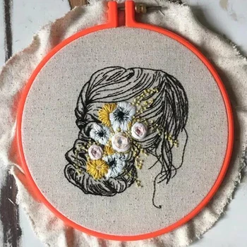 

DIY Embroidery for Beginner Needlework Practice Kits Cross Stitch Wall Painting Art Home Decoration Meet Sets Modern Beauty