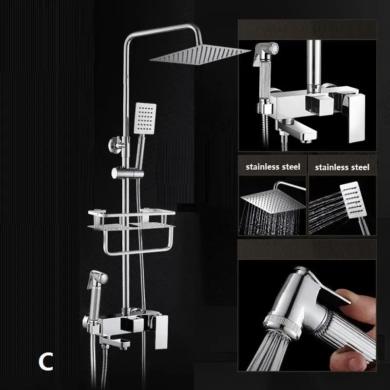 Handdouche Colonne De душ Preto Doucheset Ducha Duschsystem Ducha Chuveiro Лонгборда Eletrico Chuveiro сделать Banheiro набор для душа - Цвет: Version O