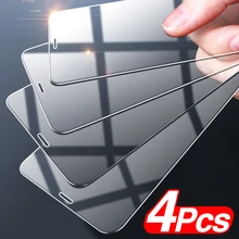 Protector de pantalla de vidrio templado para iPhone, Protector de pantalla de vidrio templado para iPhone 11 Pro X XR XS Max 12 Mini, 4 Uds.