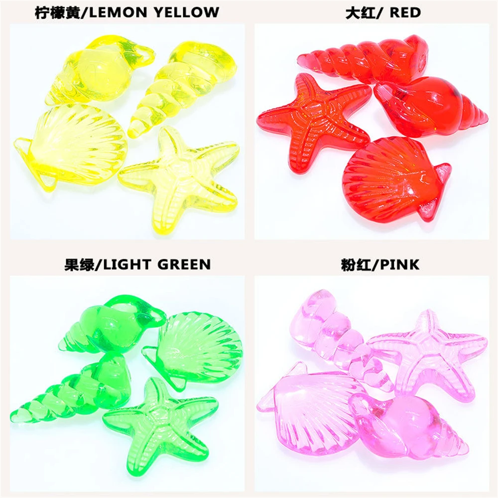 Board Game Accessories Bulk Lot Acrylic Crystal Animal and Conch Shape Kids Toys Amusement Park Colorful Stone Game Pieces