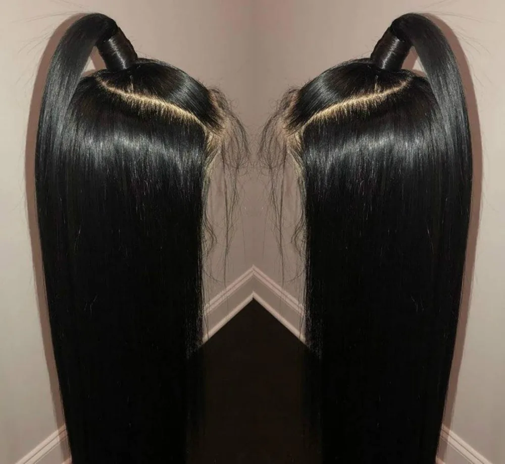 Marquesha 13x6 Синтетические волосы на кружеве парик черный длинный прямой глубокий часть синтетические волосы синтетический Синтетические волосы на кружеве парики для Для женщин натуральных волос парик шнурка