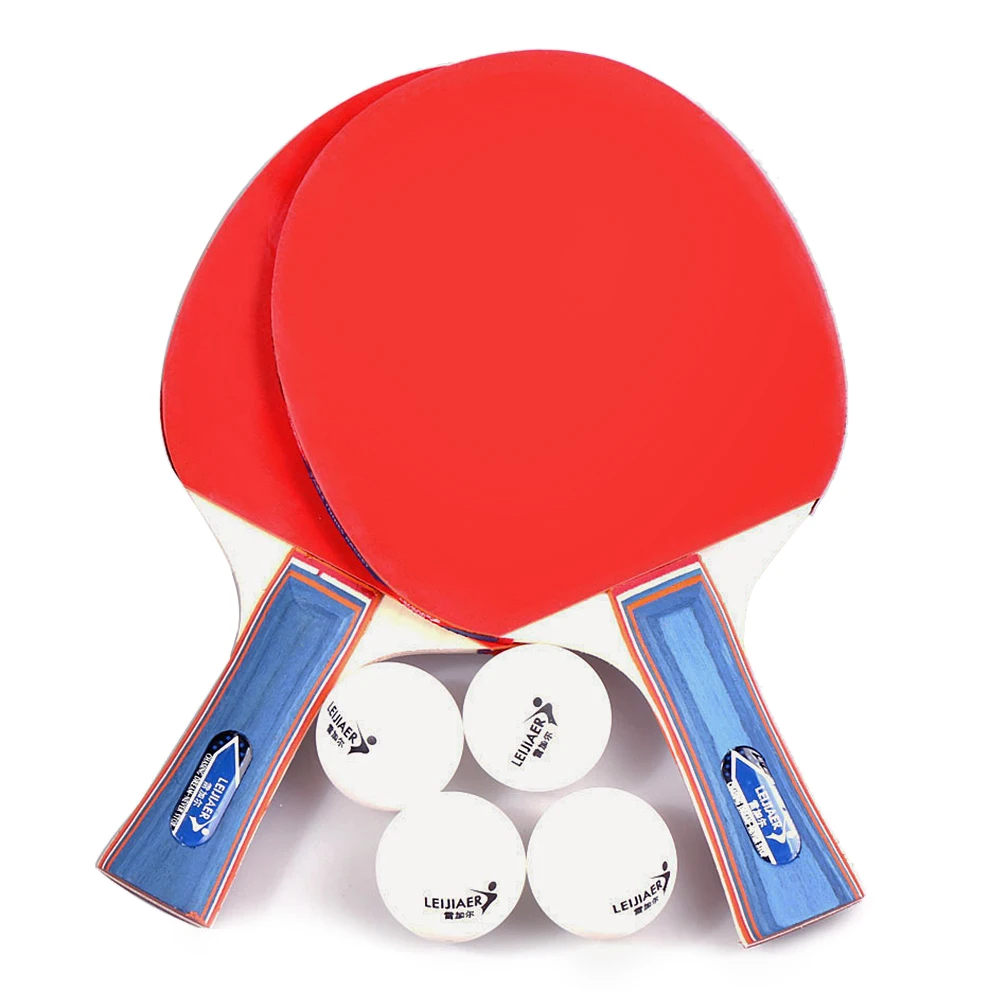 Ракетка для настольного тенниса 2 игрока набор 2 ракетки для настольного тенниса летучие мыши с 4 мячиками для пинг-понга для школы дома