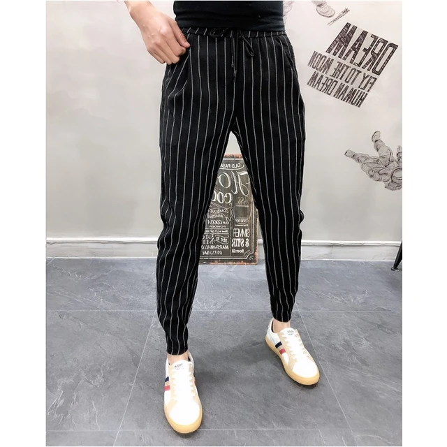 Buy Arrow Men Dark Brown Flat Front Striped Formal Trousers  NNNOWcom